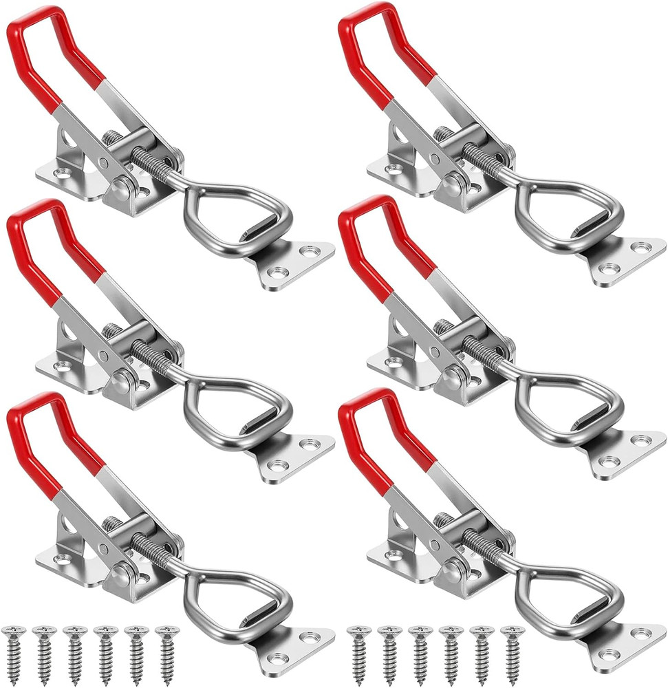 6 Pack 4001 Toggle Latch Clamp with Lock Hole, 304 Stainless Steel Adjustable