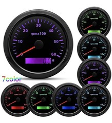 Boat Tacometro 85mm 3-3/8″ 6000 RPM Gauge 7 Color Waterproof for Marine Car A…