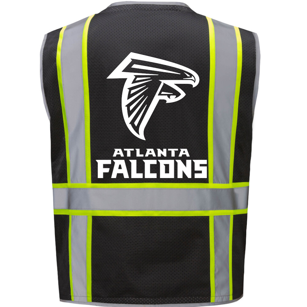 SAFETY WORK VEST PPE 🏈🦺ATLANTA FALCONS W/REFLECTIVE LOGO SIZE L/XL/2X-4XL