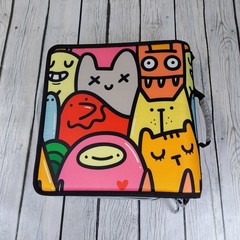 Case It 3″ Zip Tab Deluxe Funny Critters Expanding File Binder w/Strap