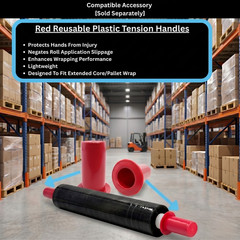 20″ x 1000 FT 80 Gauge Black Extended Core Pallet Stretch Wrap 4 Rolls