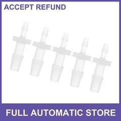 Five Plastic Hose Barb Fitting 1/8″ to 1/4″ Hose ID Connectors Clear Universal