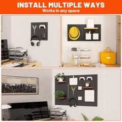 ValueMax Metal Pegboard Panels 4-Pack 12″x12″ Heavy Duty Pegboard Wall Organizer