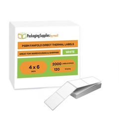 2000 Labels/Stack 4″x6″ Fanfold Direct Thermal White Shipping Labels – 60 Cases