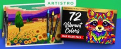 24 Metallic Acrylic Paint Markers – Paint Pens for Drawing, Brush + Fine Tips –