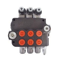 Hydraulic Monoblock Double Acting Control Valve, 3 Spool，21 GPM, SAE Ports
