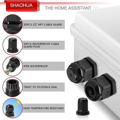 30PCS 1/2″ NPT Cable Gland, IP68 Waterproof Adjustable Strain Relief Cord Connec
