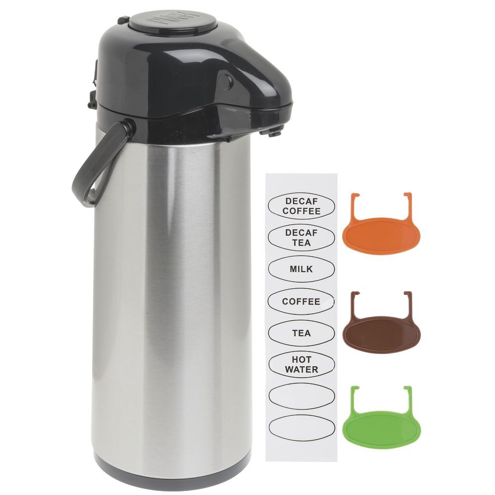 HUBERT® Airpot Coffee Dispenser with Pump Lid 2 1/2 L Stainless Steel