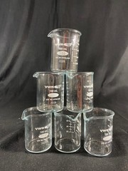 VWR 100mL Low Form Griffin Glass Graduated Beaker Pour Spout 6PK 10754-948