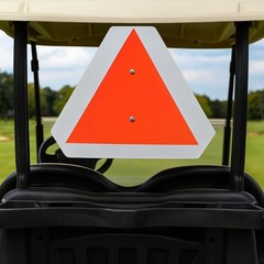 Slow Moving Vehicle Sign Dark Glow Safety Triangle Sign Aluminum Golf Carts UTV