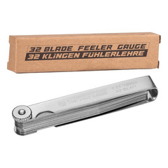 Spurtar 32 Blade Feeler Gauge Set 0.001-0.04in Metric SAE Tapered Stainless