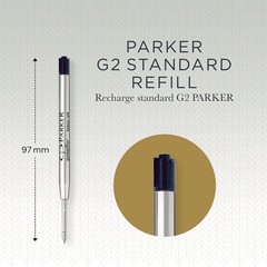 Parker QUINKflow Authentic Black Ink Refills, Medium Point, 10 Count,