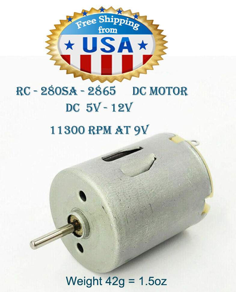 4 X DC Mini 280 Motor, (3 – 12)V, 12,000 RPM, 142G-CM for DIY Toys