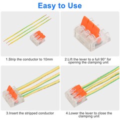 Quick-connect Rod Wire Connector For Wago 221 Lever Nuts- 2/3/5 Terminal XX