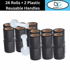 Cast Narrow Banding Stretch Wrap 5″x1000′ 80 Ga Black Plastic Shrink Film 24 Rls