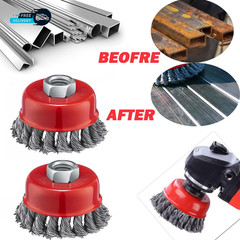 2 Pcs 2.5 Inch Wire Cup Brush for 4 1/2 Angle Grinder Wire Wheel Cup Brush