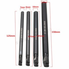 Set Of 7 8 10 12mm SCLCR06 Turning Tool Lathe Boring Bar + 10x CCMT0602 Inserts
