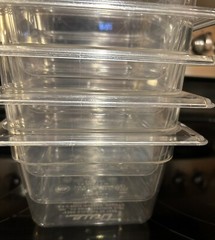 6 Each True Clear Food Pan 1/6 Size 4” Deep NSF Commercial Prep Polycarbonate