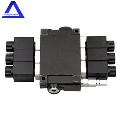 3 Spool,13 GPM, Hydraulic Monoblock Solenoid Directional Control Valve 12V DC