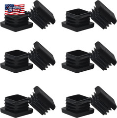 WZB 1 1X1 Square Tube End Cap Plastic Plugs 12 Pack, 1X1 1 Inch Square Tubing Pl