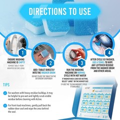 Washing Machine Cleaner Tablets 24 Pack Descaler HE Front Top Load Washer