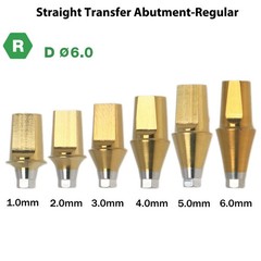 Titanium Straight Abutment Compatible with Osstem Hiossen Regular Ø4.5/5.0/6.0mm