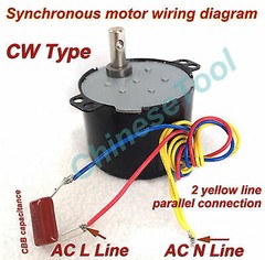 US stock Synchronous Motor 50KTYZ AC 110V 120V 50/60Hz 1 r/m CW/CCW 6W 30kgf.cm