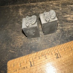 2 Print Blocks “ Letter R “ Lead Print Blocks, Nice Script