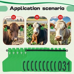 50Pcs Z Tags One-Piece TPU Large Size Cattle Ear Tags 001-050 Number Livestock A