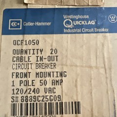 1- Culter-Hammer QCF1050 Circuit Breaker (New In Box) Multiple Available