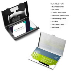 SENHAI 2 Pcs Business Card Holders, Professional Thumb-Drive Medium, black