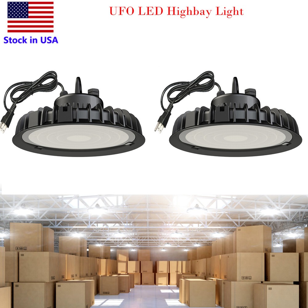 2Pack 300W UFO LED High Bay Light Lamp Factory Warehouse GYM Industrial Lighting