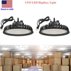 2Pack 300W UFO LED High Bay Light Lamp Factory Warehouse GYM Industrial Lighting