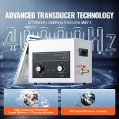 10L Ultrasonic Cleaner with Heater Timer & Basket Digital Sonic Machine