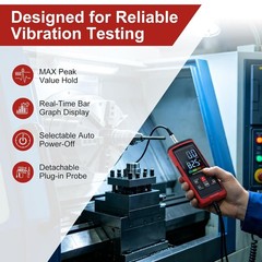 Digital Vibration Meter 3 Detachable Probes Vibration Analyzer High-Precision US