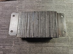 Dock Bumper Rectangular, 10 in x 14 1/2 in x 6 in Bumper, Laminated Rubber 4W942