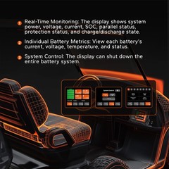 LiTime RS485 Real-time Monitoring Display For Golf Cart Home RV Lithium Battery