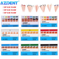 AZDENT Dental Endo Root Canal Gutta Percha Points Taper 0.02/0.04/0.06 15#-40#