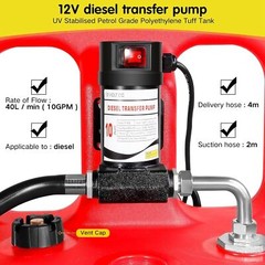 Heavy Duty Portable Fuel Tank w/ Top Handle 13ft Delivery Hose Oil Gun 32 Gallon