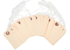 1000- 3 1/4″ x 1 5/8″ Size 2 Manila Inventory Shipping Hang Tags with String