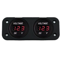 DC 12/24V Car Dual Battery RED LED Digital Volt Meter Boat Voltage Marine Gauge