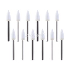 12pc/Set Dental White Polishing Stones Flame shape FG burs Arkansas Stone Points