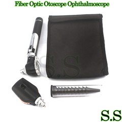 NEW FIBER Otoscope Ophthalmoscope Examination LED Diagnostic ENT SET Kit-BLACK