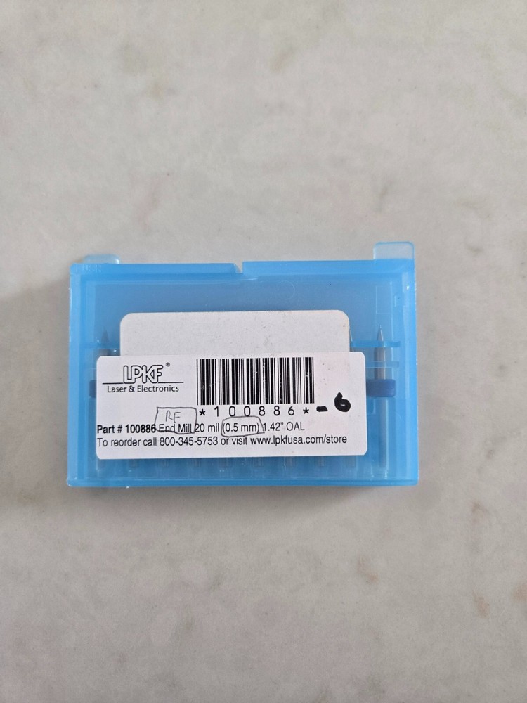 LPKF 100886 End Mill 0.5 mm 1.42″ OAL w/rings