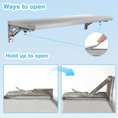 39″ Folding Stainless Steel Concession Shelf for Food Trucks and Stalls