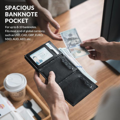 Card Holder Wallet with Coin Pocket Magnetic Closure Pop up Cards with ID Window
