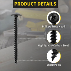 Wood Screws 2 Inch, 50 PCS Premium Truss Head Phillips Silver Wood Screws, Self