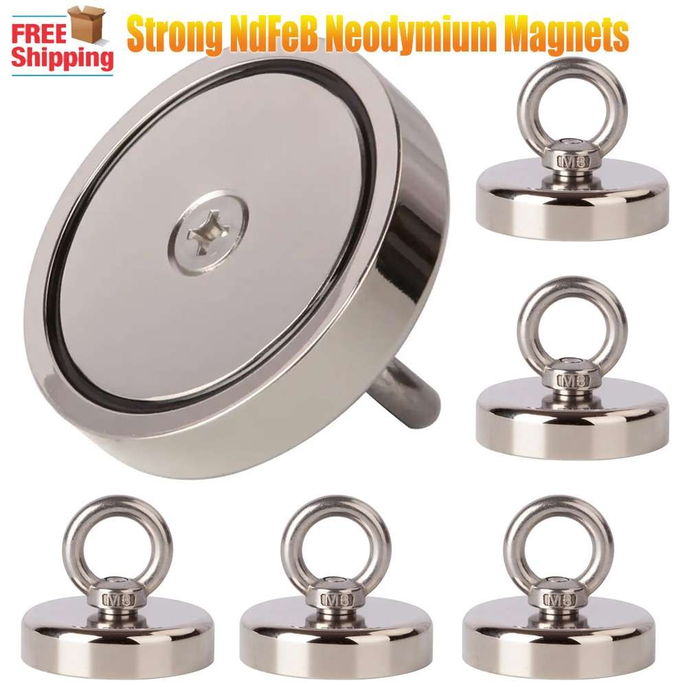 Neodymium Fishing Magnets 400LBS Pulling Force Strong Round Rare Earth LOT