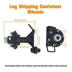 Labwork 6×5.5 Lug Bolt-On Spindle Kit Shipping Container Wheels with Handle