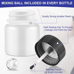 Maxcheck 120 Pcs Empty Touch Up Paint Bottles Container 1oz 30ml Reusable Sma…
